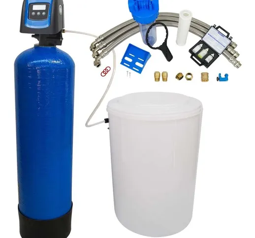 Addolcitore d'acqua bi-blocco 30L Fleck 5800 SXT completo di pre-filtrazione e accessori d...
