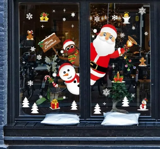 Adesivi per finestre di Natale Adesivi per decorazioni natalizie Adesivi per finestre fai...