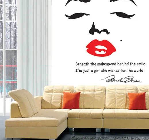 Asupermall - Adesivo da parete, Marilyn Monroe, 70 * 50 cm, AY7165