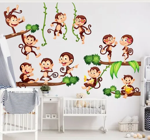 Adesivo murale Monkeys from the Jungle Dimensione L×H: 60cm x 90cm