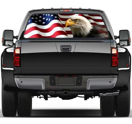 Adesivo per auto Bandiera americana Eagle Decalcomania grafica per lunotto posteriore per...