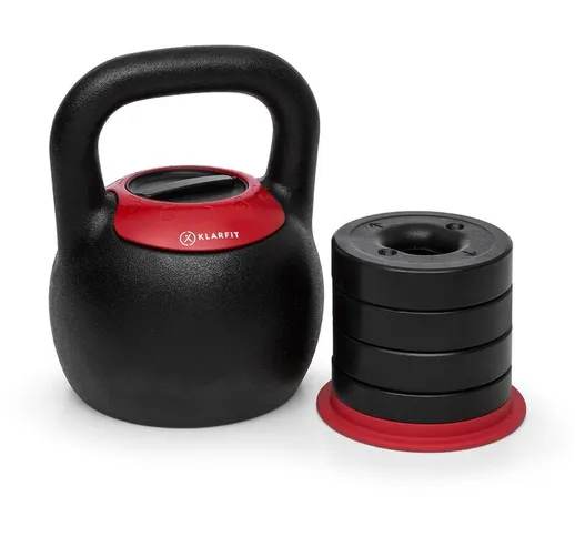 Adjustabell kettlebell regolabile peso:8/10/12/14/16 kg nero/rosso