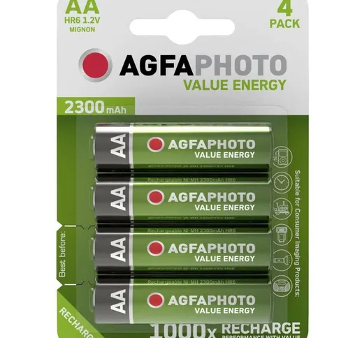 AgfaPhoto HR06 Batteria ricaricabile Stilo (AA) NiMH 2300 mAh 1.2 V 4 pz.