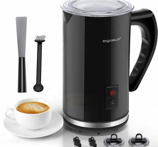 Aigostar - Capu - Montalatte Elettrico 500W 240mL, Cappuccinatore Silenzioso 3 in 1 Montal...