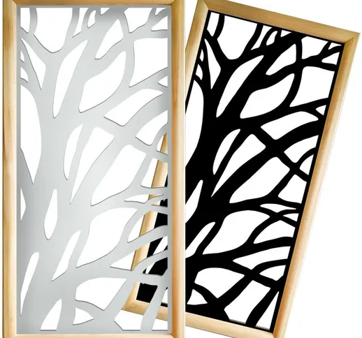 Signorbit - alberi - 47x94cm - Moduli Decorativi in Legno e pvc Bianco - Bianco