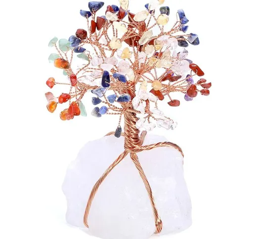 Bearsu - Albero della vita Quarzo Pietra a base energetica Decorazione Feng Shui Albero de...