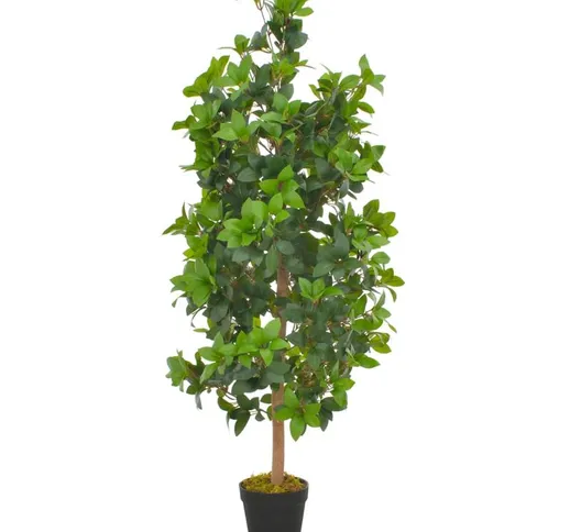 Albero di Alloro Artificiale con Vaso Verde 120 cm