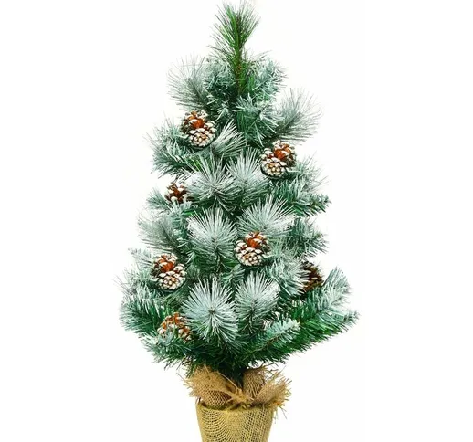 Goplus - Albero di Natale 60 cm da Scrivania, Abete Artificiale in pvc con Base Stabile di...