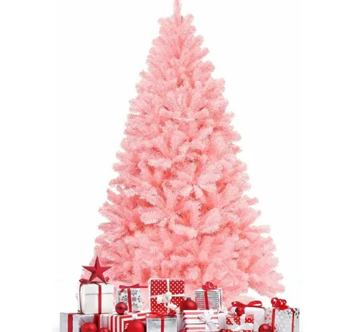 Albero di Natale 180/230cm, Albero Artificiale di Abete in pvc, Base di Metallo, con Rami,...