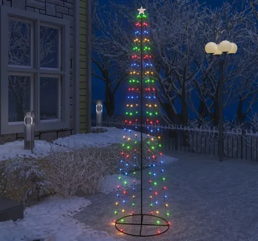 Albero di Natale a Cono con 136 LED Multicolori 70x240 cm