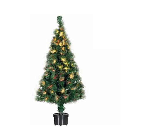 Trade Shop - Albero Di Natale a Fibra Ottica 100 Punte Christmas Tree Luci Natale 90cm Ver...