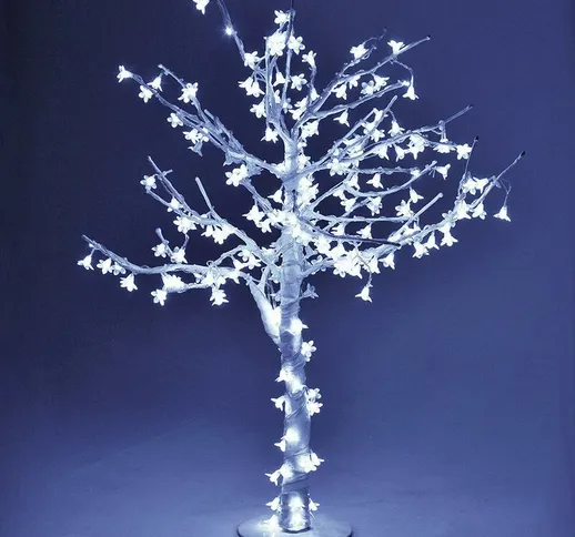 Albero Di Natale Luminoso Con 216 Led Bianco Freddo H100cm Ciliegio - Adami