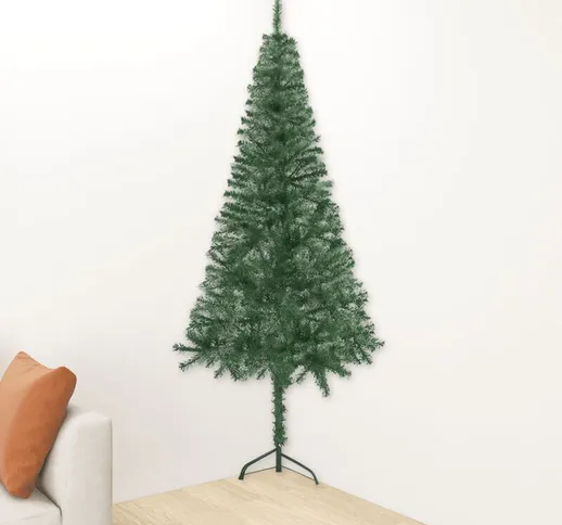 Albero di Natale Artificiale ad Angolo con Supporto Verde 150 cm pvc