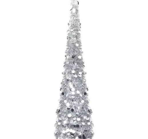 Albero di Natale Artificiale Apribile Argento 150 cm pet