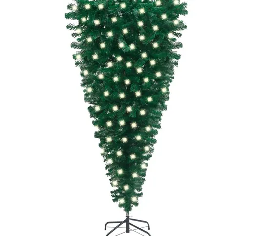 Albero di Natale Artificiale Capovolto con led Verde 150 cm
