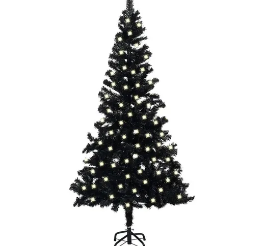 Albero di Natale Artificiale con led e Supporto Nero 120 cm pvc