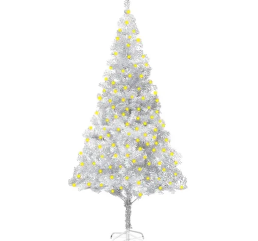 Albero di Natale Artificiale con led Supporto Argento 180cm pet