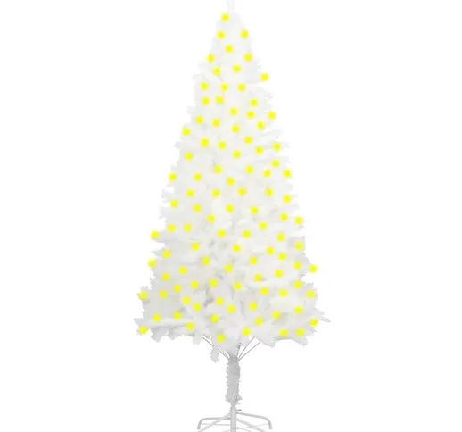 Albero di Natale Artificiale con Luci a led Bianco 210 cm
