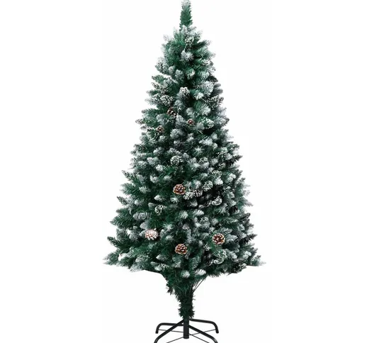 Albero di Natale Artificiale con Pigne e Neve Bianca 180 cm