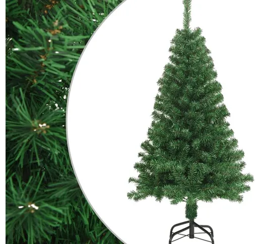 Albero di Natale Artificiale con Rami Folti Verde 120 cm PVC