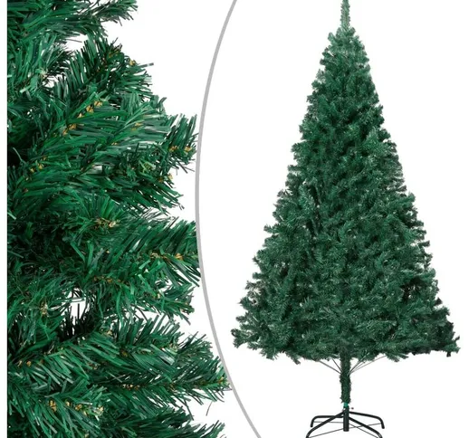 Albero di Natale Artificiale con Rami Folti Verde 210 cm pvc