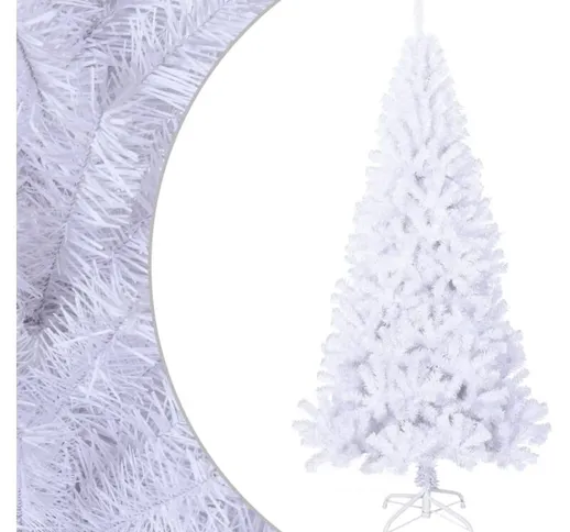 Albero di Natale Artificiale con Rami Folti Bianco 210 cm pvc