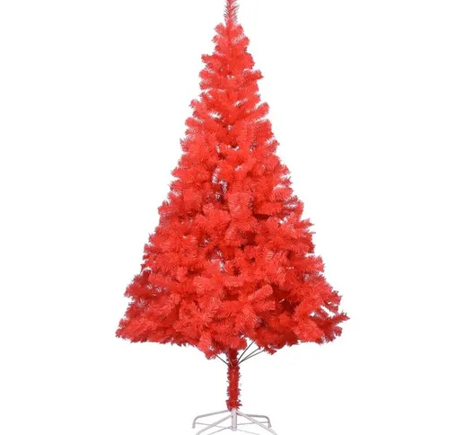 Albero di Natale Artificiale con Supporto Rosso 210 cm pvc