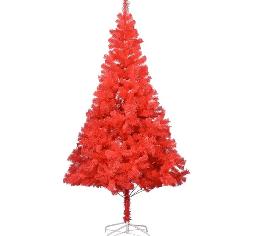 Albero di Natale Artificiale con Supporto Rosso 180 cm pvc