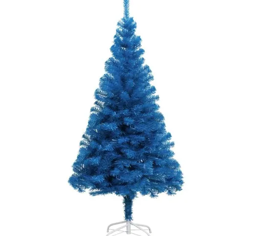 Albero di Natale Artificiale con Supporto Blu 210 cm pvc