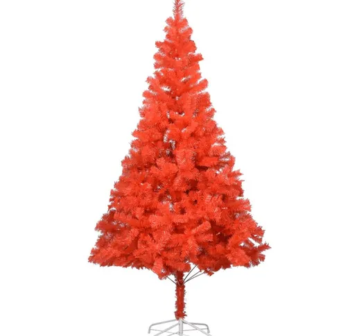 Albero di Natale Artificiale con Supporto Rosso 210 cm pvc