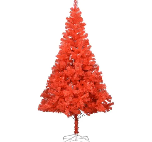 Albero di Natale Artificiale con Supporto Rosso 240 cm in pvc