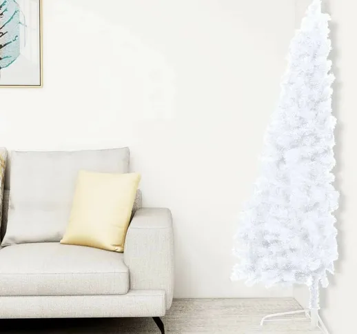 Albero di Natale Artificiale a Metà Supporto Bianco 240 cm pvc