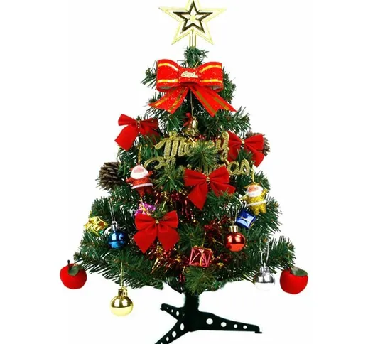 Tumalagia - Albero di Natale artificiale Piccolo albero di Natale con decorazioni di base...