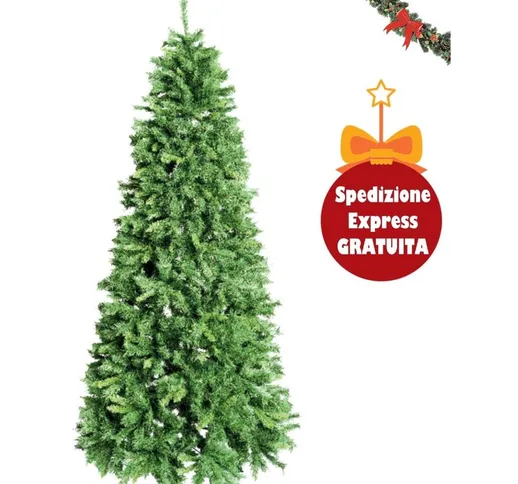 Albero di Natale ARTIFICIALE ROYAL SLIM verde folto compatto in PVC ATOSSICO - H 240 cm ?...