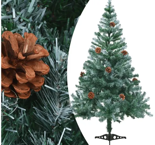 Albero di Natale Artificiale Satinato con Pigne 150 cm