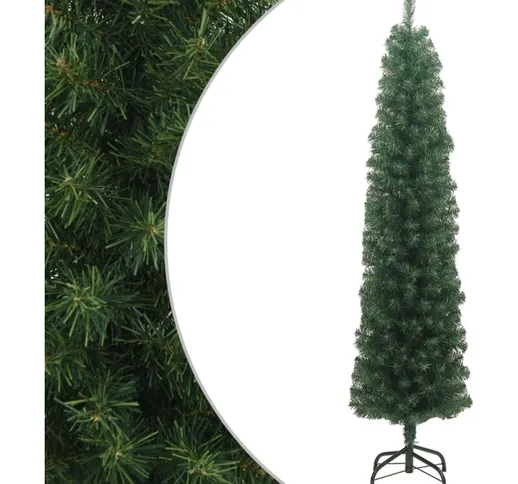 Albero di Natale Artificiale Sottile Supporto Verde 180 cm pvc