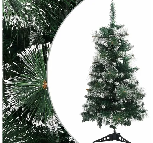 Albero di Natale Artificiale Supporto Verde e Bianco 90 cm pvc