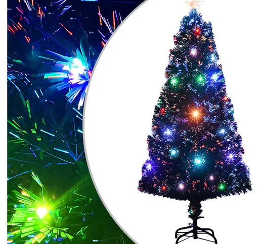 Albero di Natale Artificiale Supporto/LED 120 cm Fibra Ottica