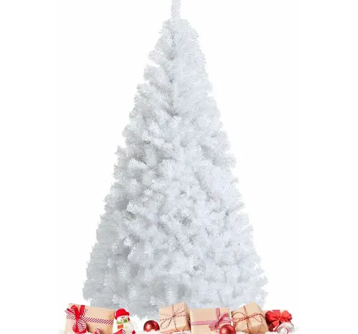 Albero di Natale Bianco con Neve, Altezza 150 / 180 cm, Abete Bianco Natale con Supporto B...