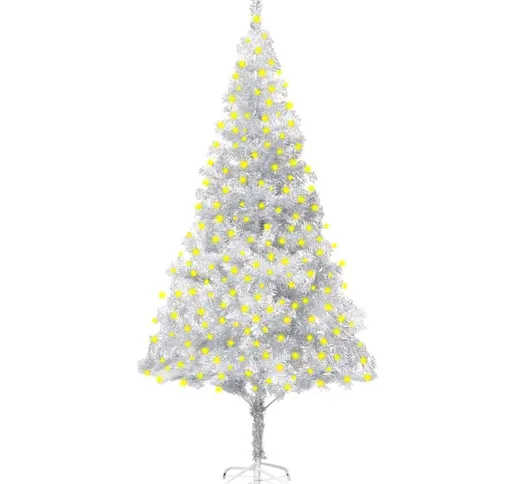 Albero di Natale con led e Supporto Argento 210 cm pet