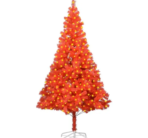 Albero di Natale con led e Supporto Rosso 210 cm pvc