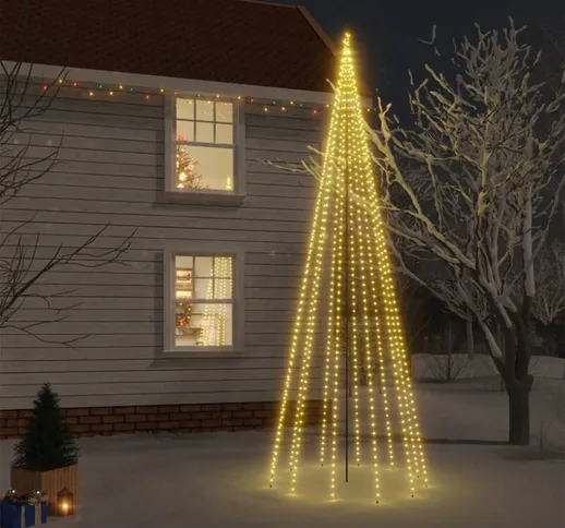 Albero di Natale con Puntale Bianco Caldo 732 led 500 cm