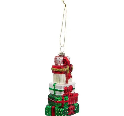 Albero di natale con una pila di regali in vetro 11cm Feeric Lights&christmas Multicolore