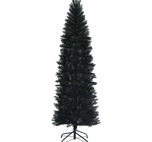 Albero di Natale e di Halloween Artificiale 150-210 cm, Base Pieghevole di Metallo, Albero...