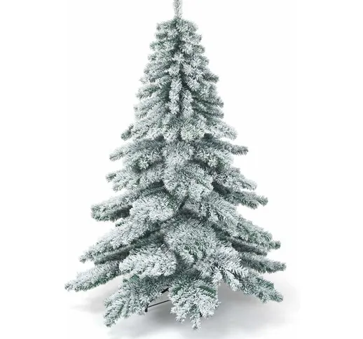 Albero di Natale innevato 180 / 230 cm, abete artificiale con base di metallo foglie spess...