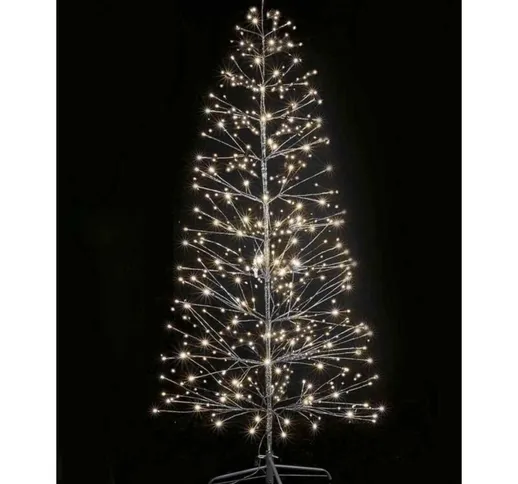 Albero di Natale luminoso argentato con 384 Led bianco caldo per interni ed esterni altezz...
