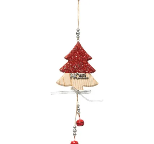 Albero di natale lungo in legno di abete, paglia rossa Feeric Lights&christmas Rosso