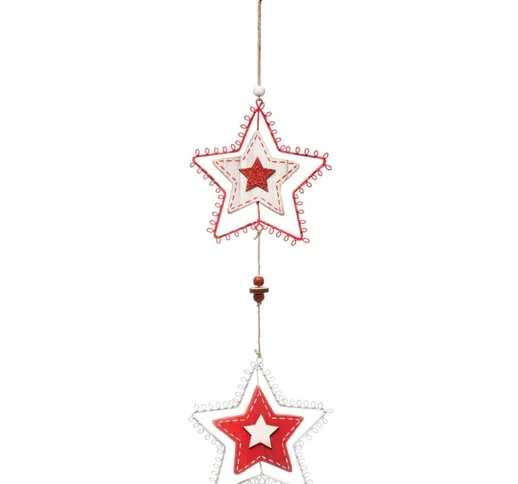 Albero di natale lungo in legno e metallo con stella 35 cm Feeric Lights&christmas Rosso