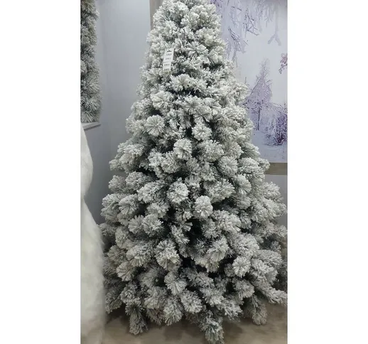 Albero di natale montebianco cm.210 rami in pvc ad aghi base cm.160 interno / esterno - Sa...