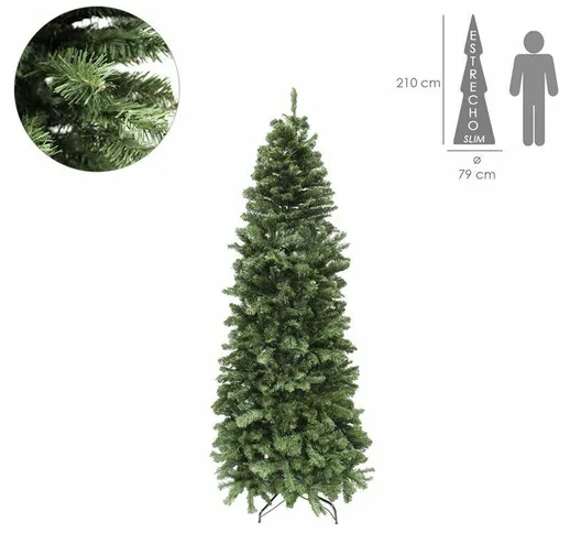 Albero di Natale sottile (stretto) 210 cm. 972 rami in pvc